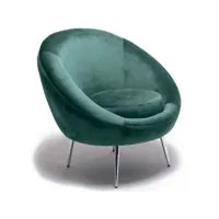 fauteuil en tissu velours vert - pavel - l 79.5 x l 75 x h 78 cm
