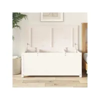 boîte de rangement blanc 110x50x45,5 cm bois massif de pin