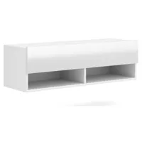 meuble tv suspendu 1 porte blanc kestane 100 cm