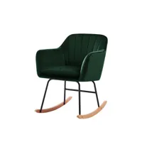 fauteuil elsa en velours vert rocking chair