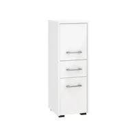 astoria - armoire colonne de salle de bain contemporaine 85x30x30 cm - meuble de rangement design moderne - double finition - blanc laqué