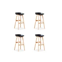 designetsamaison - lot de 4 chaises hautes noire - bera c-bera07