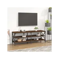 meuble tv - armoire de tv  banc tv  pour salon chêne marron 140x40x50 cm bois d'ingénierie -neww28155