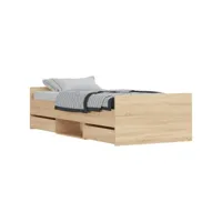 moderne structure de lit tête de lit et pied de lit chêne sonoma 90x190 cm deco768142