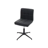 chaise de salle à  manger kavala ii, chaise de cuisine ~ similicuir gris foncé, pied noir