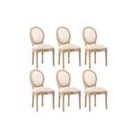 ensemble de 6 chaises de salle à manger en cuivre avec clous décoratifs moselota