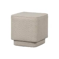pouf repose-pieds carré en bouclette - blanc - lus lus coloris off white