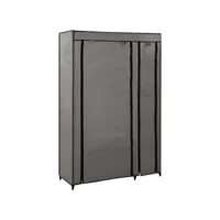 armoire de dressing - garde-robe pliable gris 110x45x175 cm tissu