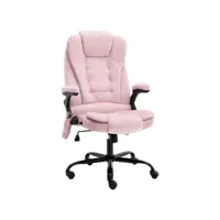 chaise de bureau de massage  fauteuil de bureau ergonomique rose velours meuble pro frco41454