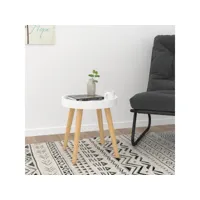 table d'appoint blanc 38x38x40 cm bois ingénierie et pin massif meuble pro frco87558