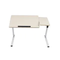 bureau de rangement portable réglable pour ordinateur portable - table de lecture pour lit avec support pour souris (érable blanc)