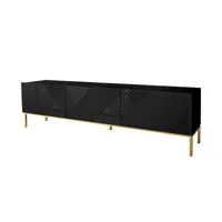 celeste - meuble tv - 190 cm - style contemporain - bestmobilier - noir et doré
