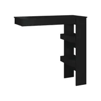 table de bar, table haut, table de cuisine murale noir 102x45x103,5 cm bois d'ingénierie togp97748