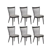 chaises de jardin vintage en aluminium winsor (lot de 6) noir
