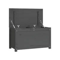 boîte de rangement, banc de rangement gris 80x40x45,5 cm bois massif de pin pewv79716 meuble pro