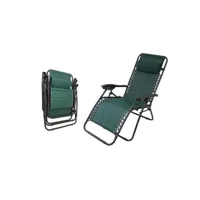 chaise longue inclinable, transat en textilène de jardin, 165 x 112 x 65 cm, vert, textilène, pack de 2, avec coussin, charge maximale:  100 kg 3700778712842