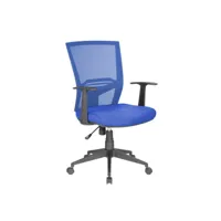 chaise de bureau dlom, chaise de direction en maille avec accoudoirs, siège de bureau ergonomique, 59x64h96/106 cm, bleu 8052773857727