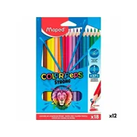 crayons de couleur maped color' peps strong multicouleur 18 pièces (12 unités)