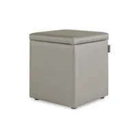 pouf cube rangement similicuir cendre pack 2 unités 3842873