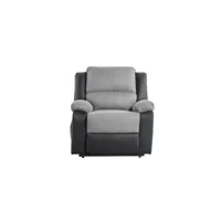 relaxxo - fauteuil de relaxation releveur électrique 1 place microfibre et simili leo - gris et noir