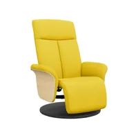 fauteuil inclinable avec repose-pied, fauteuil de relaxation, chaise de salons jaune clair tissu fvbb31929 meuble pro