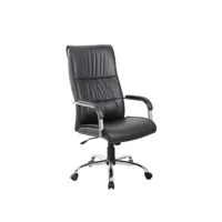 chaise de bureau bendigo, fauteuil présidentiel haut avec accoudoirs, chaise de bureau ergonomique, 69x60h120/130 cm, noir 8052773853361