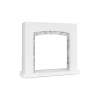 klarstein studio frame ii - cadre décoratif pour cheminée électrique ou bio-éthanol , ornement en marbre  - blanc