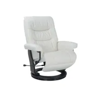 fauteuil de relaxation design - max - cuir blanc