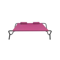 canapé de jardin - lit de repos d'extérieur tissu rose togp11462