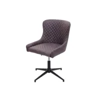 chaise de bureau hwc-h79, réglable en hauteur, pivotante, métal vintage ~ tissu, textile gris foncé