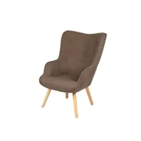 fauteuil noor avec pieds en bois - taupe
