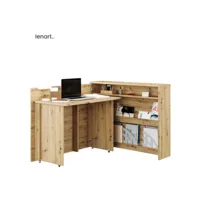 lenart bureau extensible avec rangement work concept cw01 l gauche 115 cm chêne artisan