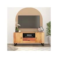 meuble tv contemporain  banc tv armoire tv  105x33,5x46 cm bois d'acacia solide et d'ingénierie meuble pro frco22980