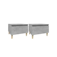 tables d'appoint bout de canapé 2 pcs, gris béton 50x46x35 cm bois d'ingénierie