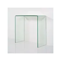 console en verre trempé transparent, 100 x 75 x 33 cm. 8052773828383