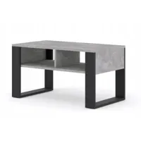 table basse luca 90x48 cm étagère en béton