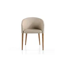 chaise rembourrée en tissu avec pieds en bois couleur noyer