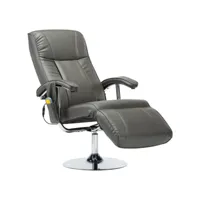 fauteuil de massage inclinable électrique simili cuir gris detane