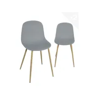 lot de 2 chaises de cuisine design yeni (gris)