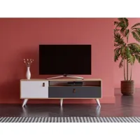 homemania meuble tv pera - chêne, anthracite, blanc - 150 x 36,5 x 50 cm hio8681847232827