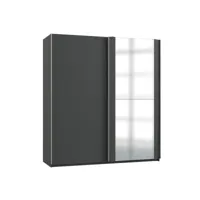 armoire placard meuble de rangement coloris graphite - longueur 180 x hauteur 200 x profondeur 64 cm