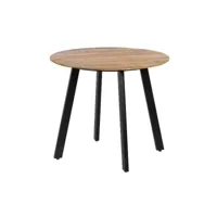 table à manger ronde en bois et fer noir ø90cm mesa