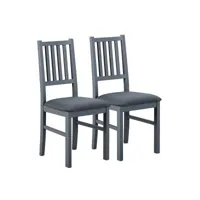 lot de 2 chaises luzerna en bois massif gris