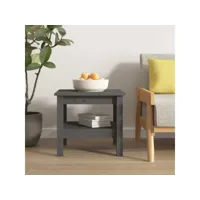 table basse table de salon  bout de canapé gris 45x45x40 cm bois massif de pin meuble pro frco14598
