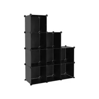 cubes de rangement 9 pcs, meuble rangement à chaussures noir pp -aw53945 meuble pro