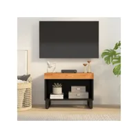 meuble tv - armoire télévision moderne  banc tv de salon 60x33x43,5 cm bois d'acacia massif -neww38995