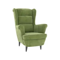 stanley - fauteuil velours vert clair