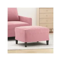 repose-pied, tabouret pouf, tabouret bas pour salon ou chambre rose 60x50x41 cm velours lqf86421 meuble pro