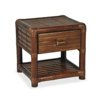 table de nuit chevet commode armoire meuble chambre 50 x 45 x 40 cm bambou marron foncé helloshop26 1402058