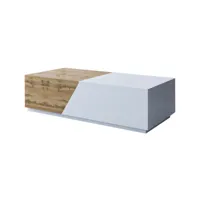 pitt - table basse - 124 cm - style industriel - best mobilier - bois et blanc